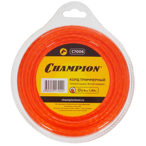 Леска для триммеров Champion Twisted Square C7006