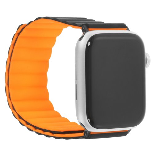 Ремешок uBear для Apple Watch 42/ 44/ 45/ 49mm черный/оранжевый