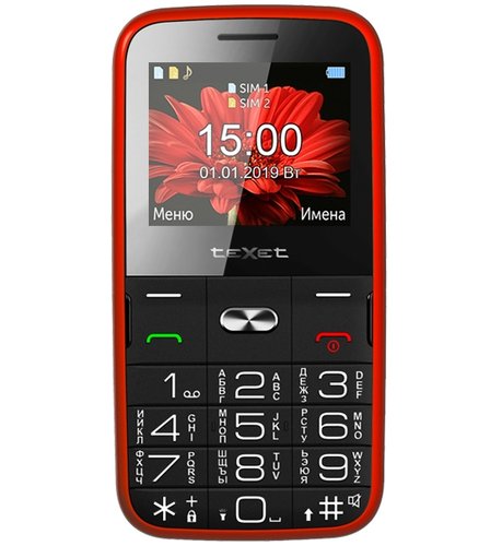 Сотовый телефон teXet TM-B227 красный/черный