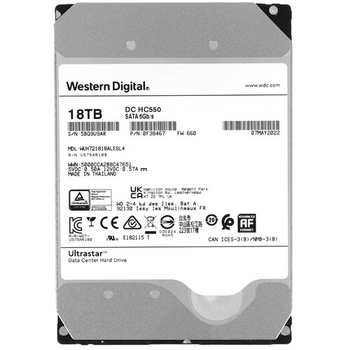 18 ТБ Жесткий диск WD Ultrastar DC HC550 [0F38459]