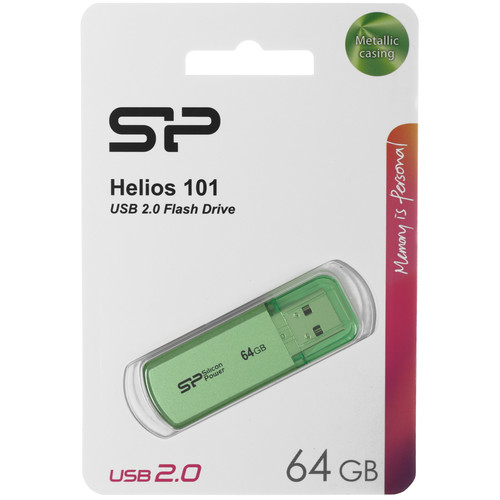Купить Память USB 2.0 Flash Silicon power 64 Gb Helios 101 Green в ...