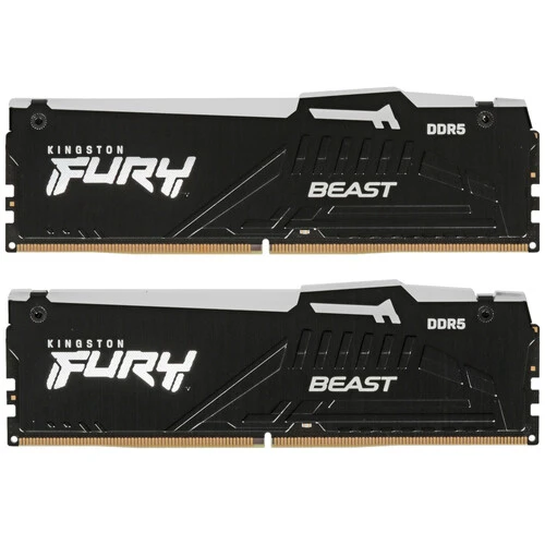Оперативная память Kingston Fury Beast Black RGB, DDR5, 32GB (2x16GB), 6800 MHz, CL34, с радиатором, RGB, черный, фото2