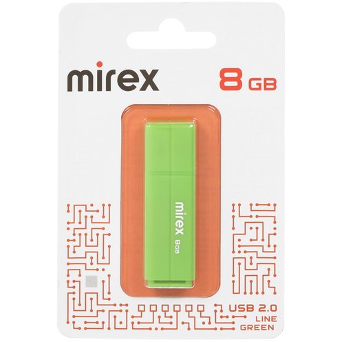Память USB Flash 8 ГБ Mirex LINE GREEN [13600-FMULGN08]
