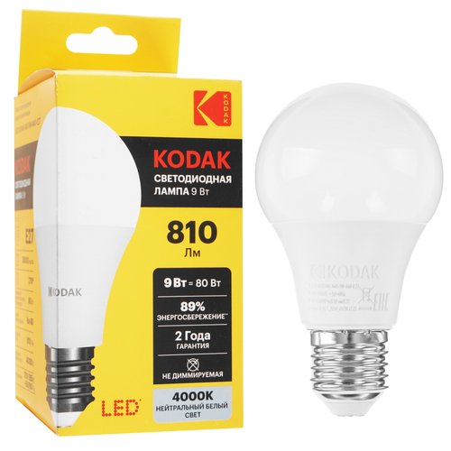 Лампа светодиодная Kodak LED A60-9W-840-E27