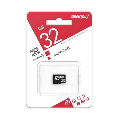Карта памяти Smartbuy microSDHC 32 ГБ [SB32GBSDCL4-00]