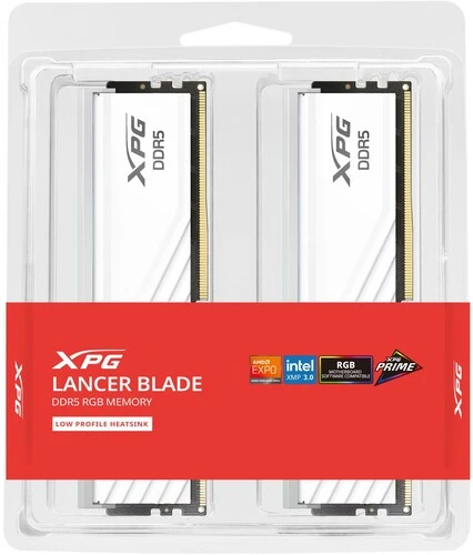 Оперативная память ADATA XPG Lancer Blade RGB, DDR5, 32GB (2x16GB), 6000 MHz, CL48, с радиатором, RGB, белый, фото2
