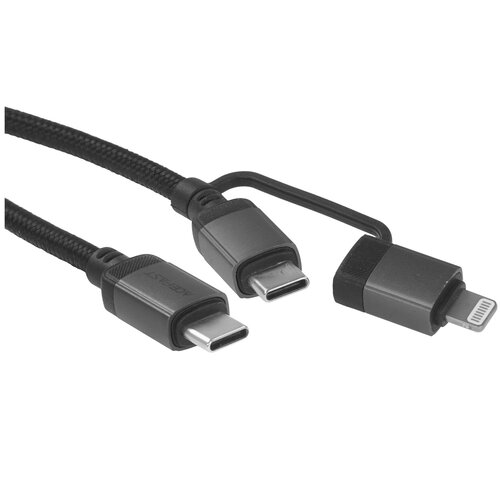 Кабель ACEFAST Lightning 8-pin, USB Type-C - USB Type-C черный 1.2 м