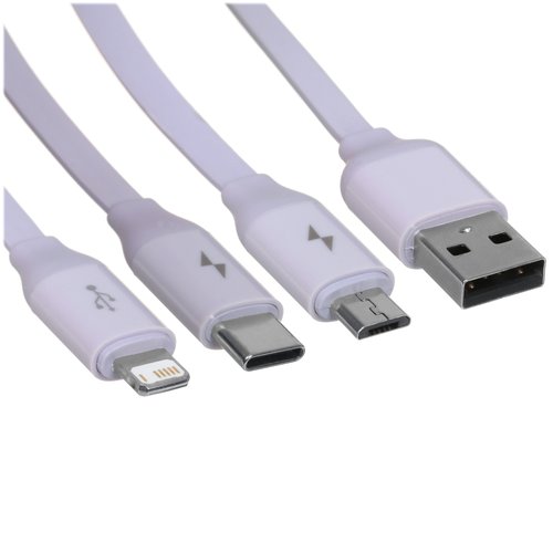Кабель Baseus Lightning 8-pin, micro USB-B, USB Type-C - USB Type-A фиолетовый