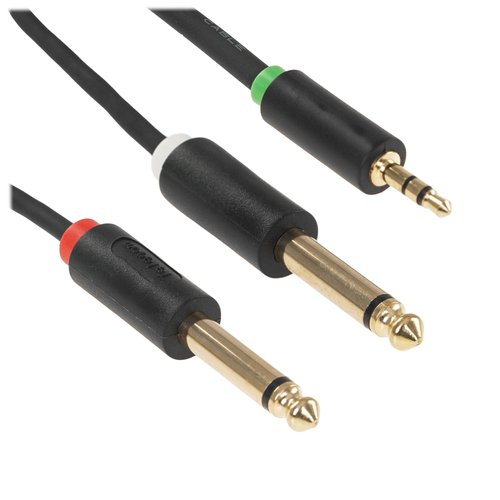 Кабель   Telecom jack 3.5 мм - jack 6.3 мм х2 шт. черный