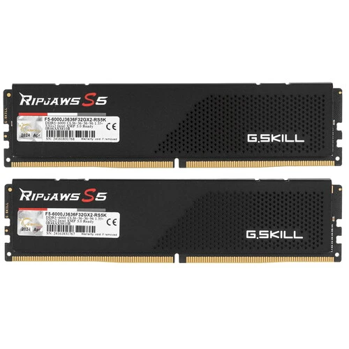 Оперативная память G.Skill Ripjaws S5, DDR5, 64GB (2x32GB), 6000 MHz, CL36, с радиатором, чёрный, фото2