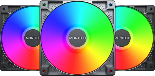 Комплект вентиляторов Montech GF120 ARGB PWM [GF120B3P] черный