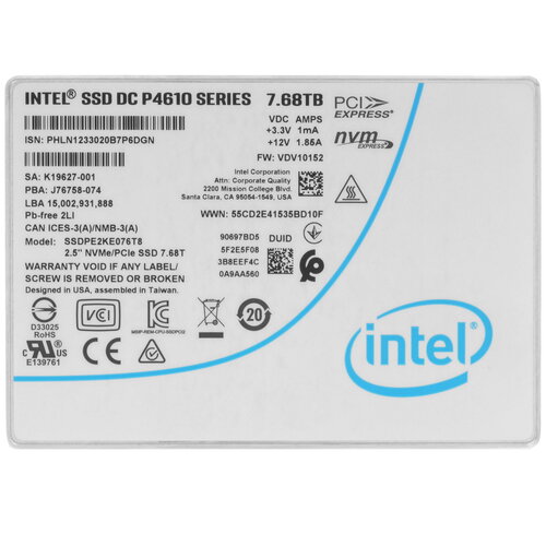 7600 ГБ Серверный SSD Intel DC P4610 Series [SSDPE2KE076T801]