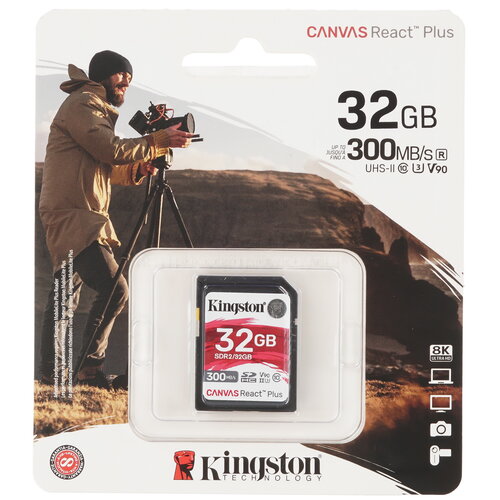 Карта памяти Kingston Canvas React Plus SDHC 32 ГБ [SDR2/32GB]