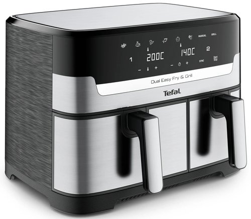 Аэрогриль Tefal Dual Easy Fry & Grill EY905D10 серебристый