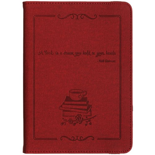 6" Чехол-книжка Aceline Stamp STM-001 для любых моделей красный