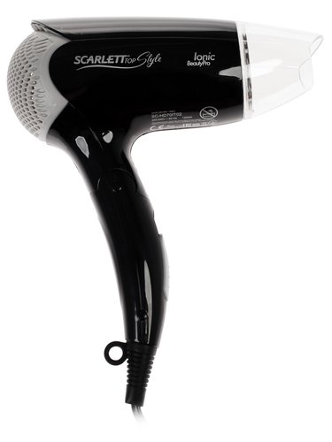 Фен Scarlett SC-HD70IT02 черный/серебристый