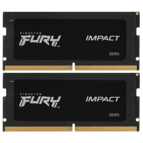 Оперативная память Kingston Fury Impact, DDR5, 16GB (2x8GB), 4800 MHz, CL38, SO-DIMM