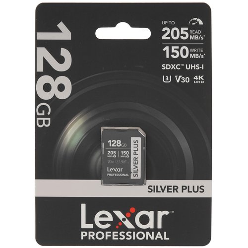 Карта памяти Lexar Professional Silver Plus SDXC 128 ГБ [LSDSIPL128G-BNNNG]