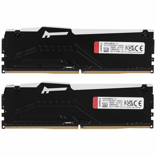 Оперативная память Kingston Fury Beast Black RGB, DDR5, 32GB (2x16GB), 6800 MHz, CL34, с радиатором, RGB, черный, фото3