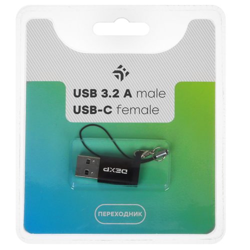 Переходник DEXP USB Type-C - USB Type-A черный