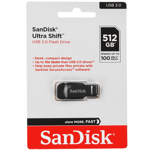 Память USB Flash 512 ГБ SanDisk Ultra Shift [13600-FM3BEF128]