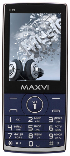 Сотовый телефон Maxvi P19 голубой/серебристый