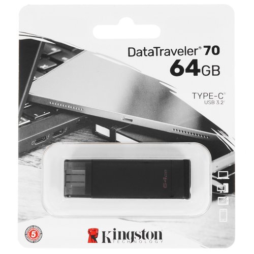Память OTG USB Flash 64 ГБ Kingston DataTraveler 70 [DT70/64GB]