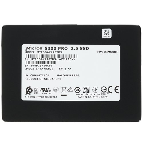 240 ГБ Серверный SSD Micron 5300 PRO [MTFDDAK240TDS-1AW1ZABYY]