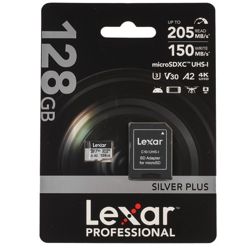 Карта памяти Lexar Professional Silver Plus microSDXC 128 ГБ [LMSSIPL128G-BNANG]