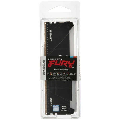 Оперативная память Kingston Fury Beast Black RGB KF432C16BB2A/8WP, DDR4, 8GB (1x8GB), 3200 MHz, CL16, с радиатором, RGB, чёрный, фото4