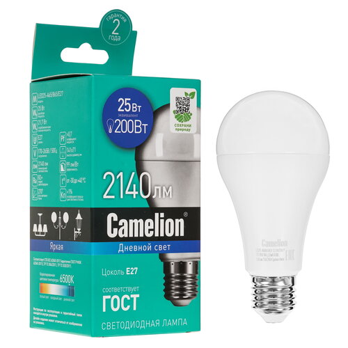 Лампа светодиодная Camelion LED25-A65/865/E27
