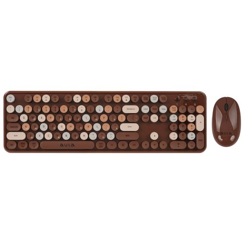 Keyboard and mouse Wireless   AULA AC306 brown