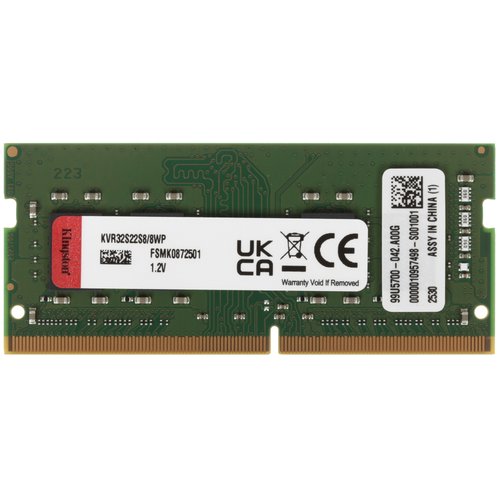 Оперативная память SODIMM Kingston ValueRAM [KVR32S22S8/8WP] 8 ГБ