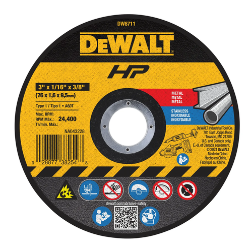 Диск отрезной DeWalt DW8711P3