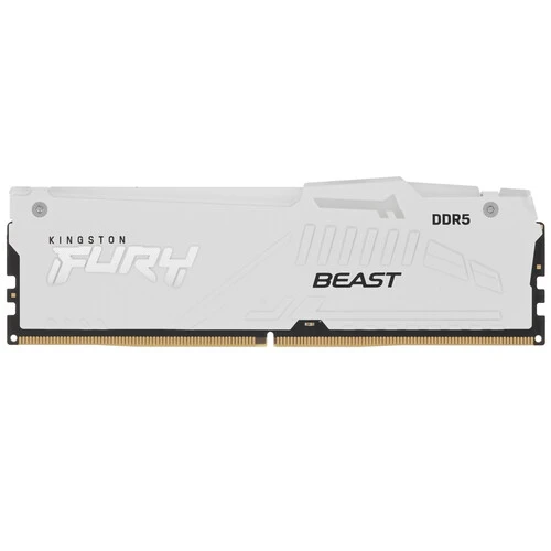 Оперативная память Kingston Fury Beast RGB, DDR5, 16GB (1x16GB), 6000 MHz, CL30, с радиатором, RGB, белый