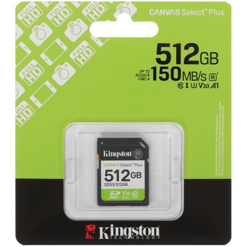 Карта памяти Kingston SDXC 512 ГБ [SDS3/512GB]