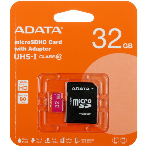 Карта памяти ADATA Premier microSDHC 32 ГБ [AUSDH32GUICL10-RA1]
