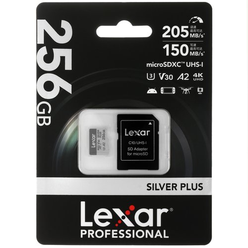 Карта памяти Lexar Professional Silver Plus microSDXC 256 ГБ [LMSSIPL256G-BNANC]