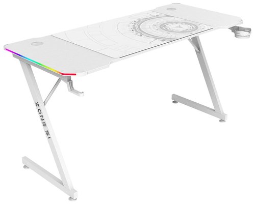 Стол компьютерный ZONE 51 TRINE 140 RGB белый