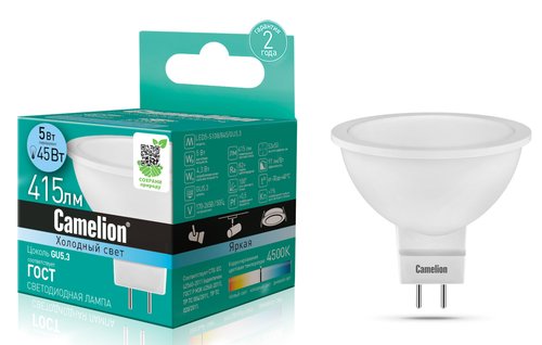 Лампа светодиодная Camelion LED5-S108/845/GU5.3