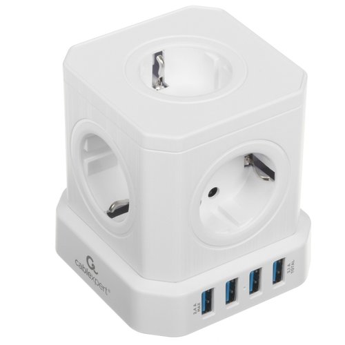 Сетевой фильтр Cablexpert TWR-5-U4-W-2 белый