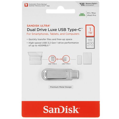 OTG USB Flash xotirasi 1024 GB SanDisk Ultra Dual Drive Luxe [SDDDC4-1T00-G46]