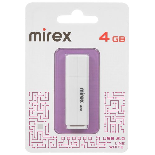 Память USB Flash 4 ГБ Mirex LINE WHITE [13600-FMULWH04]