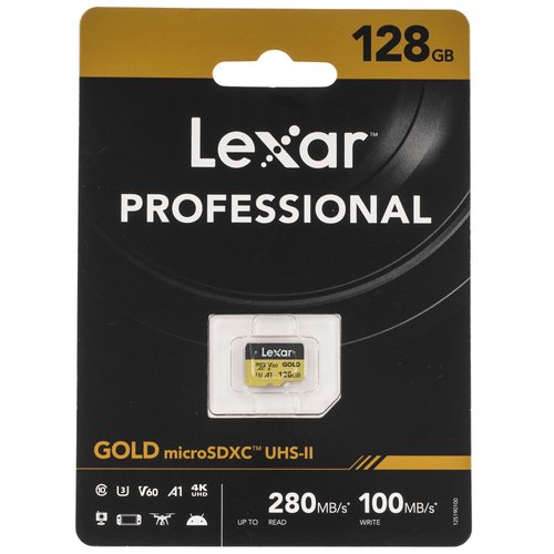 Карта памяти Lexar Professional microSDXC 128 ГБ [LMSGOLD128G-BNNNG]