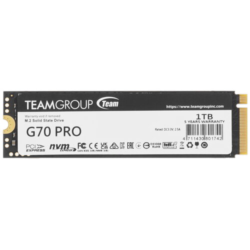 1000 ГБ M.2 NVMe накопитель TEAMGROUP T-FORCE G70 Pro [TM8FFH001T0C128]