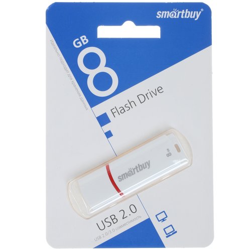 Память USB Flash 8 ГБ Smartbuy Crown [SB8GBCRW-W]