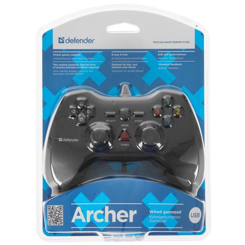 Геймпад проводной Defender Archer черный