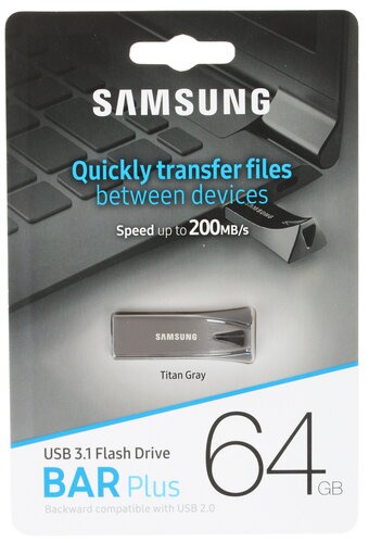 Память USB Flash 64 ГБ Samsung BAR Plus [MUF-64BE4/APC]