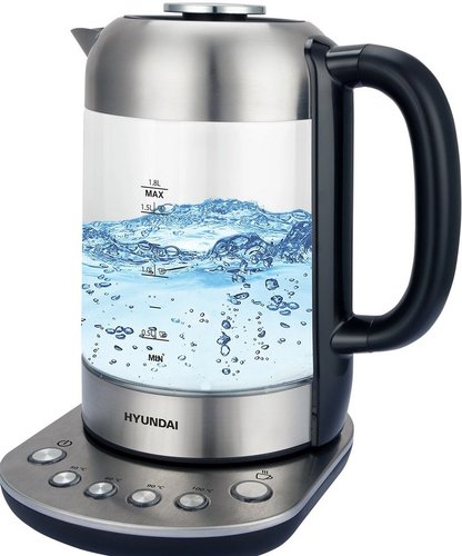 Электрочайник Hyundai HYK-G8407 серебристый