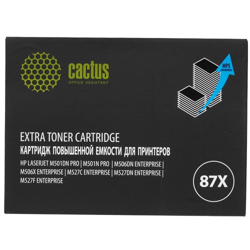 Картридж лазерный Cactus CS-CF287X-MPS черный, с чипом